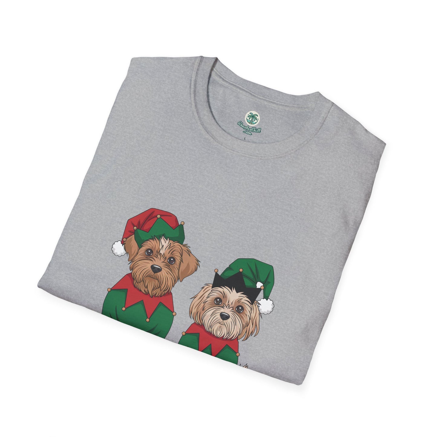 Dogs dressed as Christmas elves