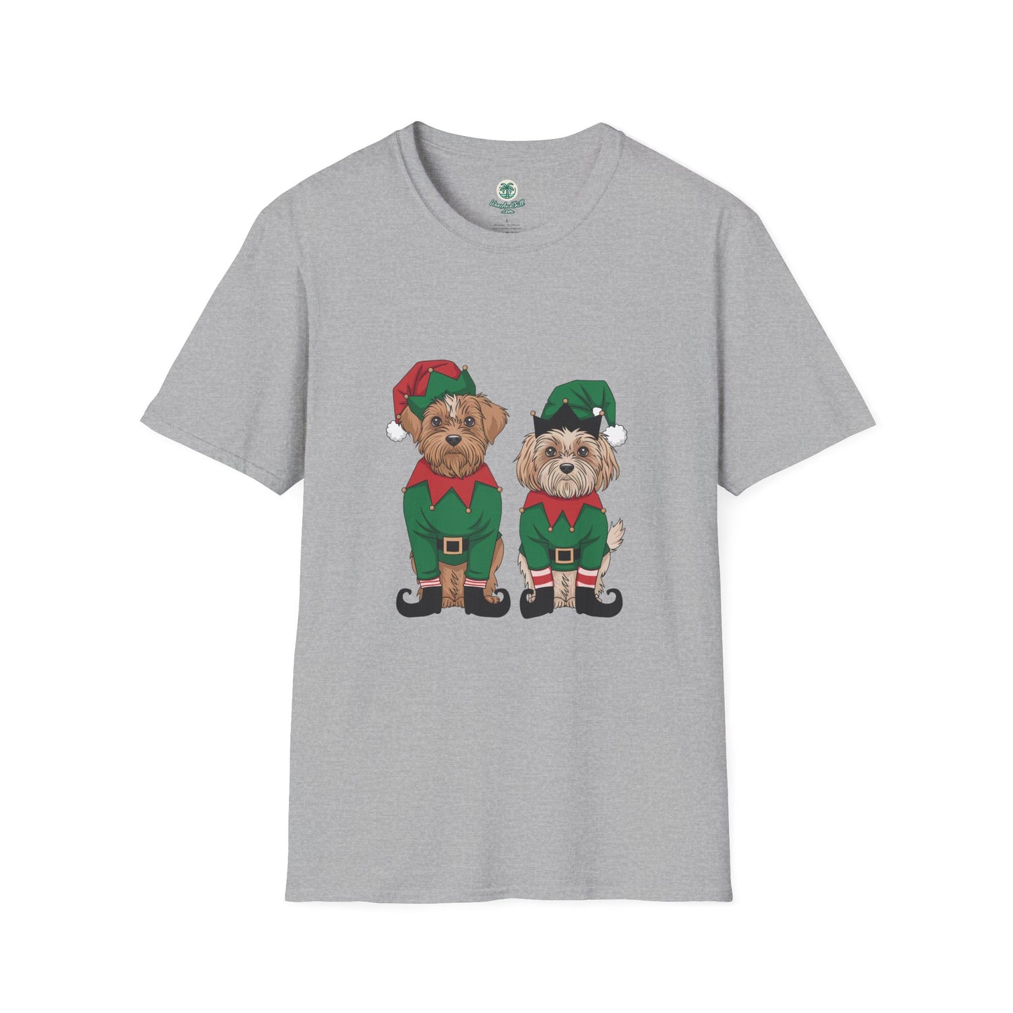 Dogs dressed as Christmas elves