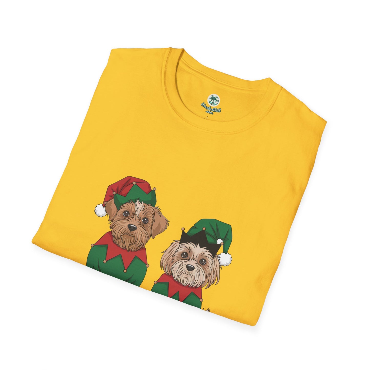 Dogs dressed as Christmas elves