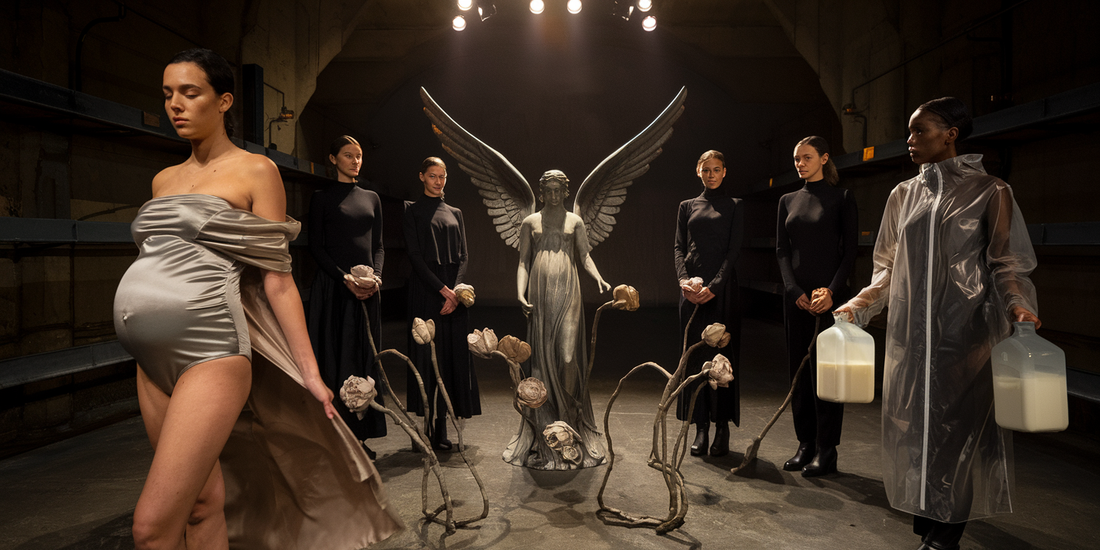 Berlin Fashion Week Stuns with Haunting Tribute to Motherhood in WWII Bunker Show!