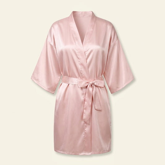 Satin kimono robe Ember, knee length