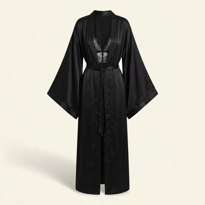 Satin kimono robe Dusk, floor length