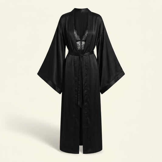 Satin kimono robe Dusk, floor length