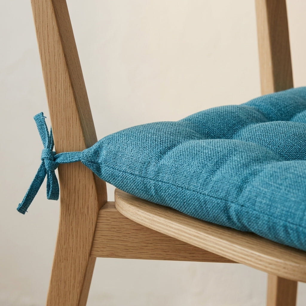 Long Sit chair cushion, linen weave, close detail of the fabric