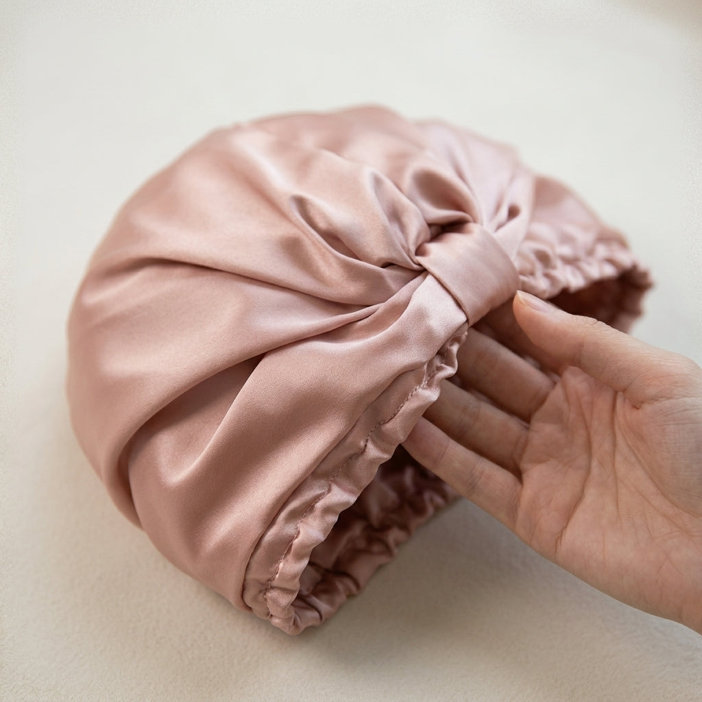 Mulberry silk night cap Veil – detail