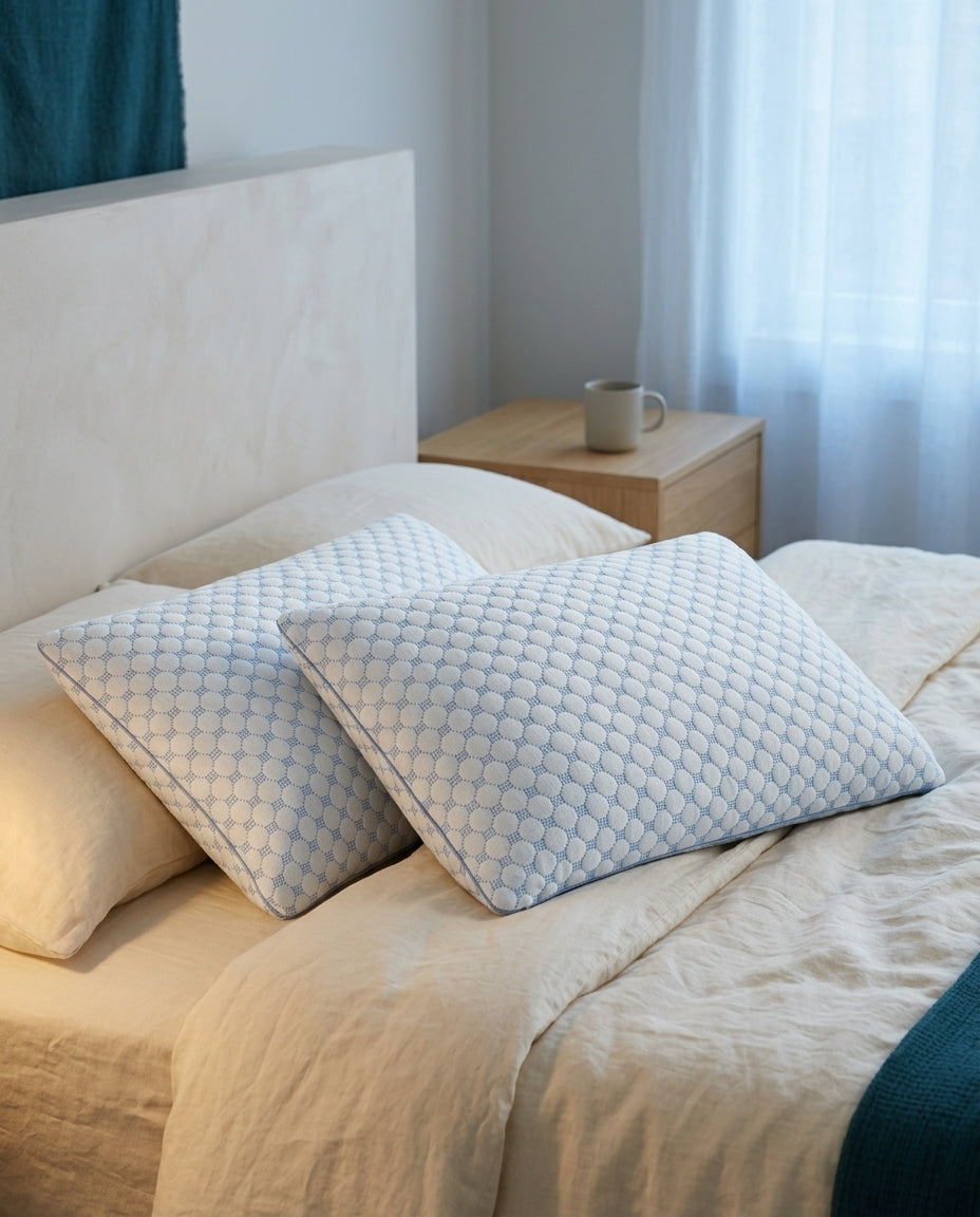 Aircourse cooling pillow, pair option – bed