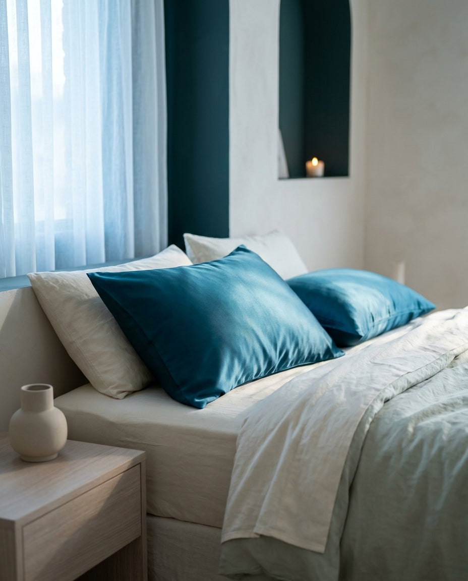 25-momme mulberry silk pillowcase Still – bed