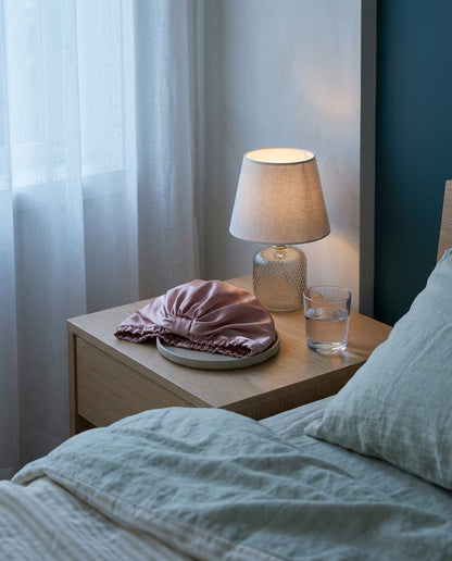 Mulberry silk night cap Veil – nightstand