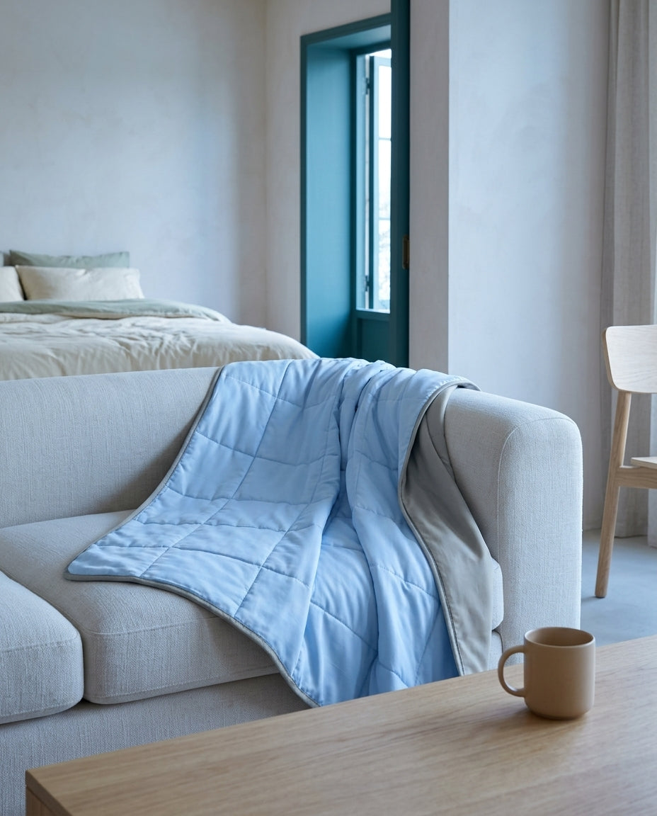 Cool-touch summer blanket Dusk – sofa