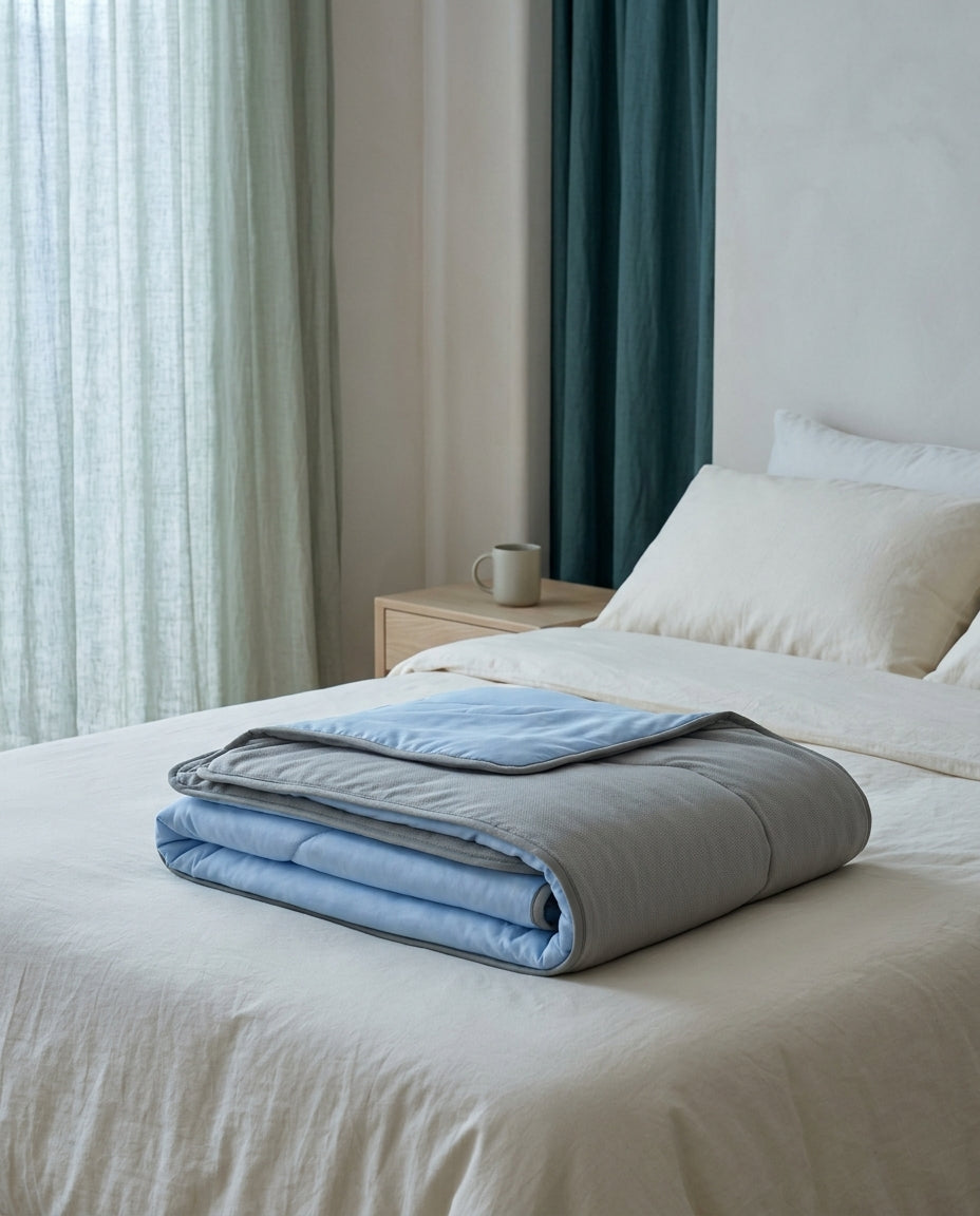 Cool-touch summer blanket Dusk – bed