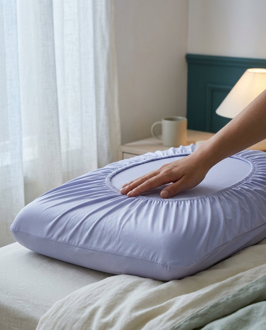 Stretch cool-touch pillowcases Still, pair – hands