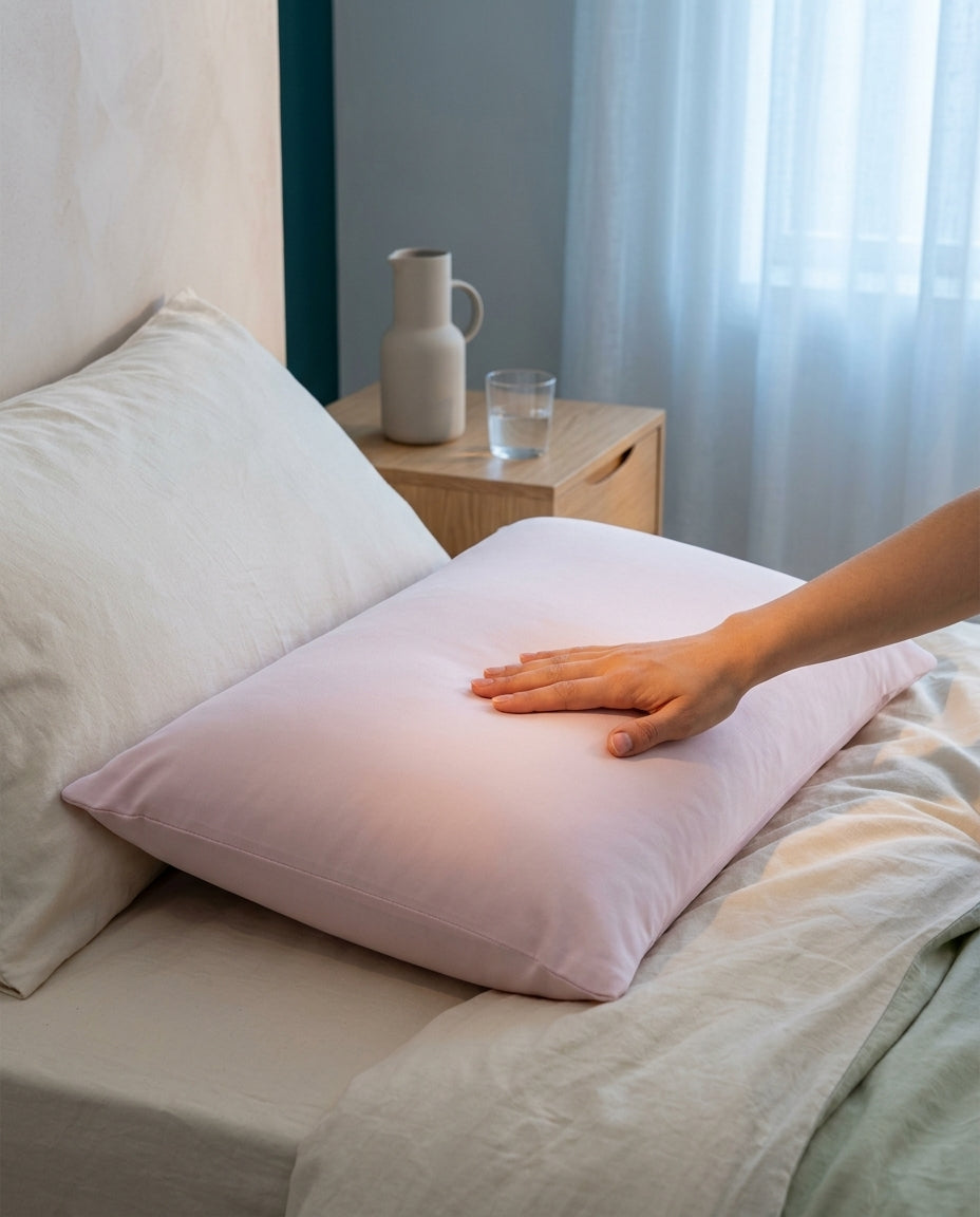 Open-edge cool pillowcases Fold, pair – hands