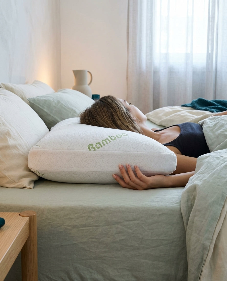 Saltmarsh memory foam pillow, washable cover – profile