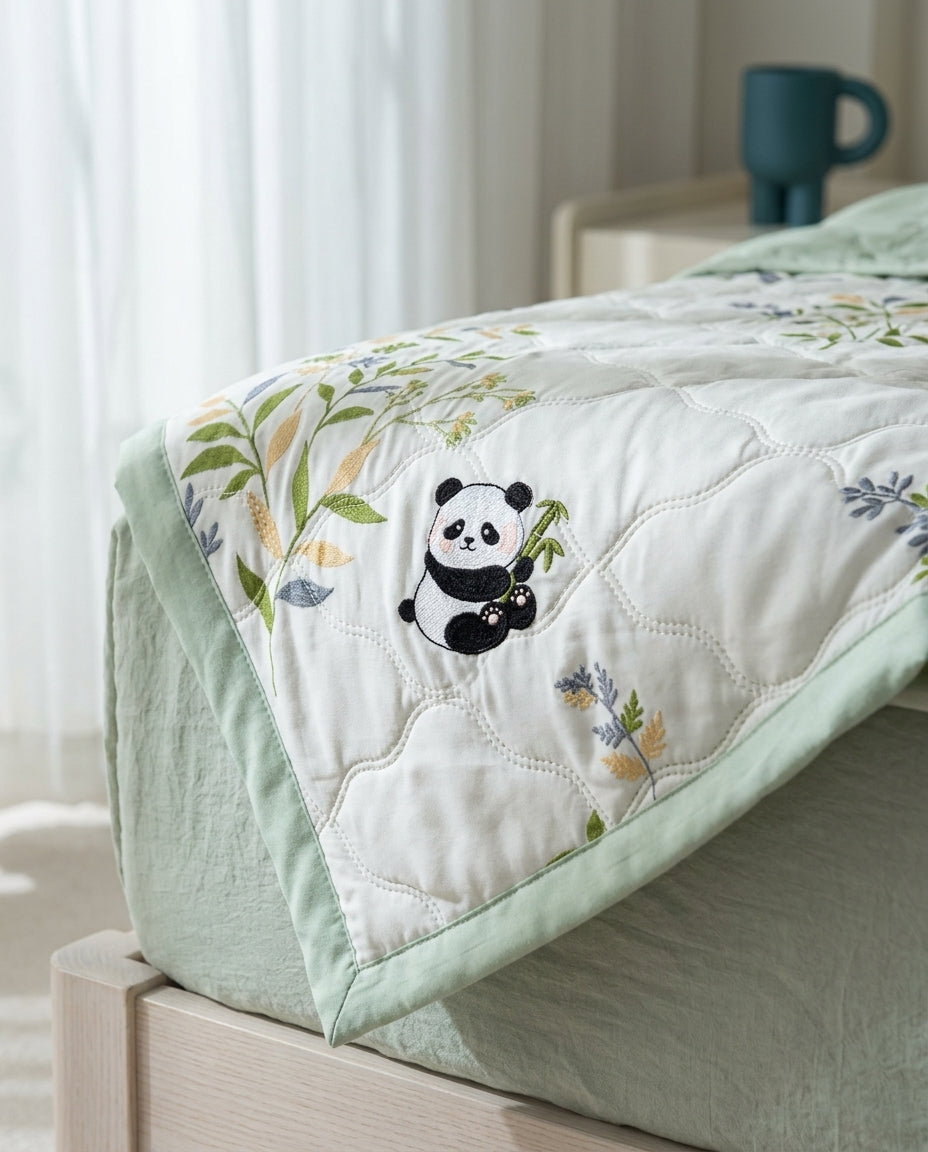 Printed washed summer comforter Dusk – detail
