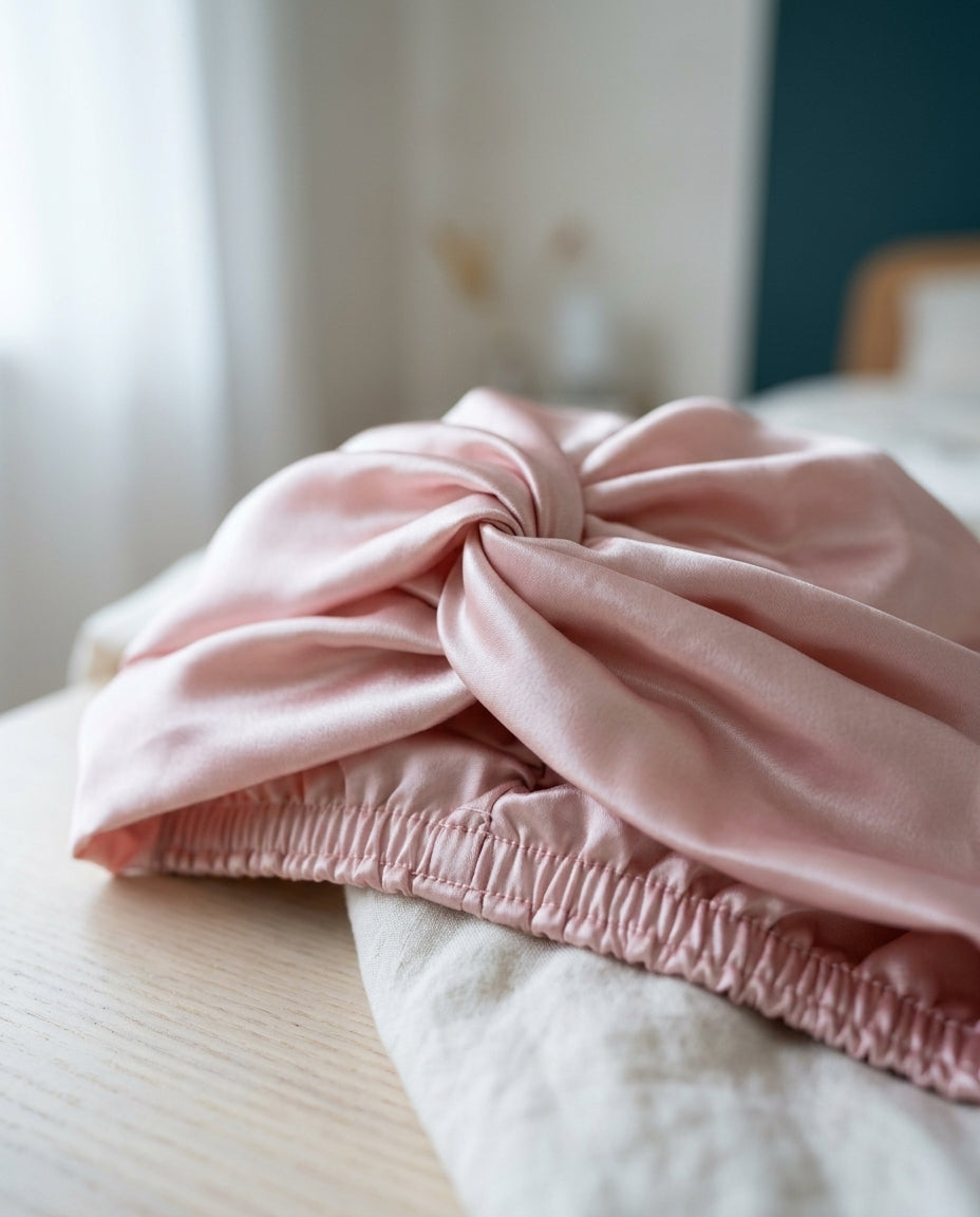 19-momme mulberry silk sleep turban Wrap – detail