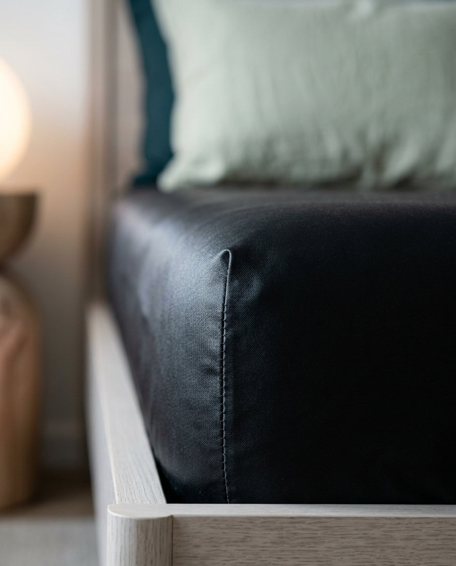Satin-finish cooling fitted sheet Still – detail