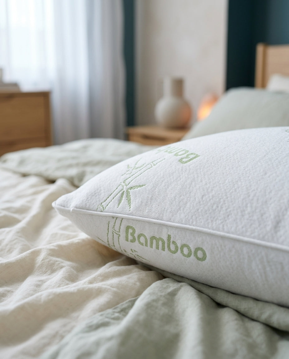 Saltmarsh memory foam pillow, washable cover – detail